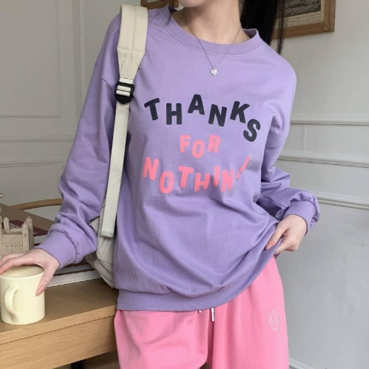 HL] เสื้อยืดแขนยาว HL] Thank You สำหรับใส่ในบ้าน
