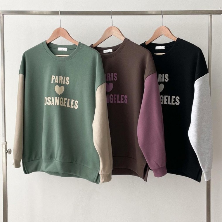 HL] เสื้อยืดแขนยาวแขนยาวแบบตัดกัน Angels สำหรับผู้หญิงไซส์ใหญ่