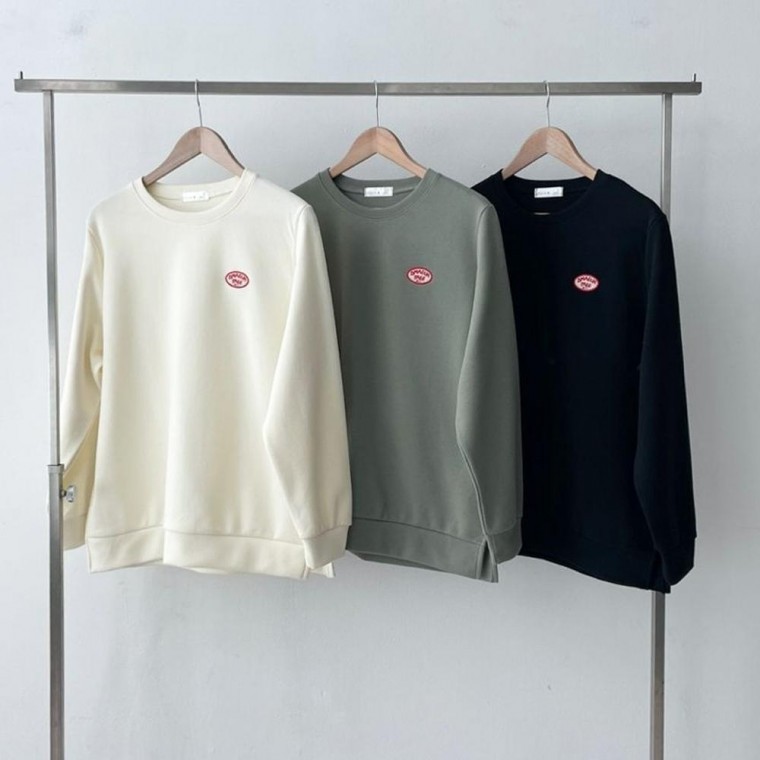 HL] เสื้อยืดแขนยาวปักลายคอกลมสำหรับผู้หญิงไซส์ใหญ่