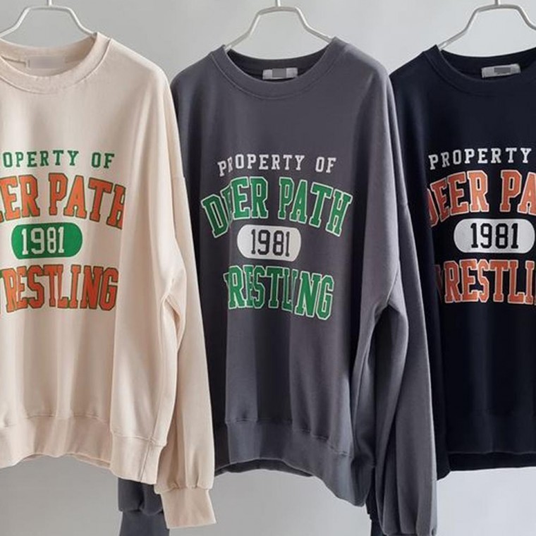 HL] เสื้อยืดแขนยาวทรงหลวม Dear สำหรับผู้หญิงไซส์ใหญ่