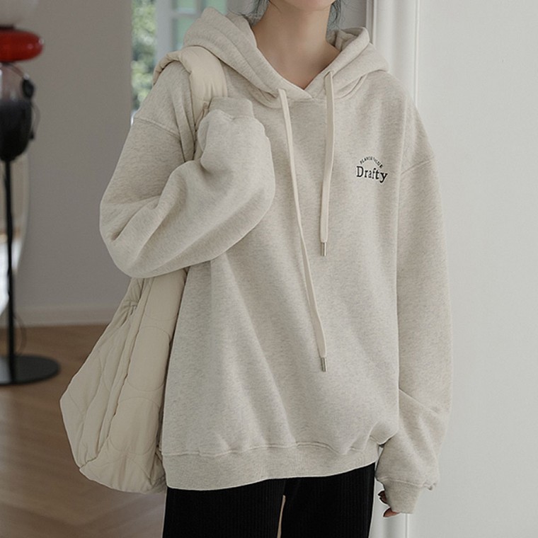 เสื้อยืดแขนยาวมีฮู้ดโอเวอร์ไซส์สำหรับผู้หญิงสำหรับฤดูหนาว