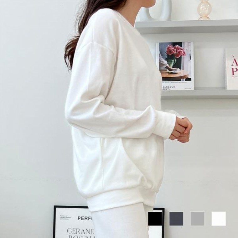 เสื้อยืดแขนยาวโอเวอร์ไซส์ Ramos สำหรับผู้ชายและผู้หญิง DM-220958