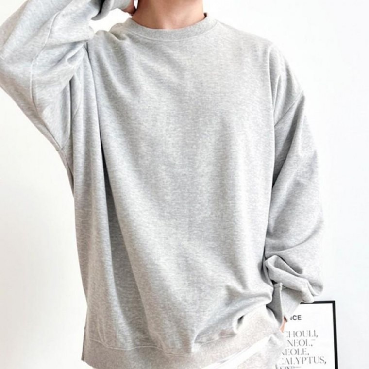 เสื้อยืดแขนยาวคอกลมสำหรับผู้ชายไซส์ใหญ่