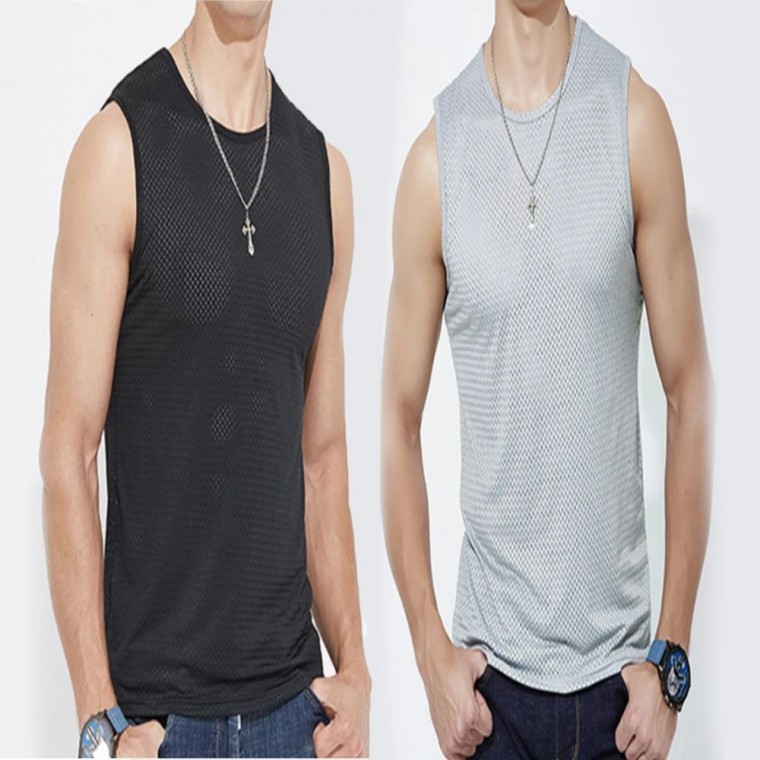 เสื้อกล้ามตาข่ายเย็นสบายสำหรับผู้ชายสำหรับฤดูร้อน