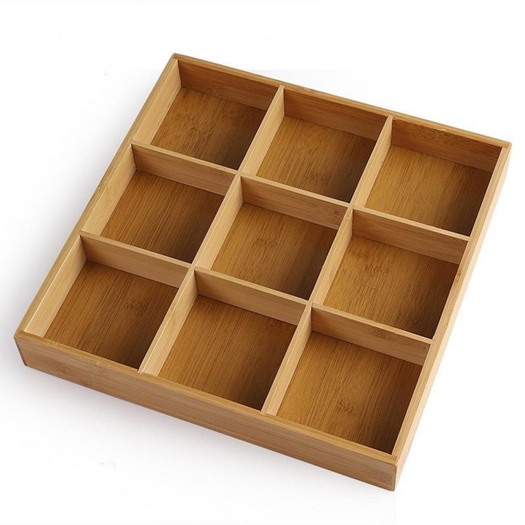 ชั้นวางของตกแต่งบ้านแบบมีช่องเก็บของ ไม้ไผ่ 4-9 ช่อง