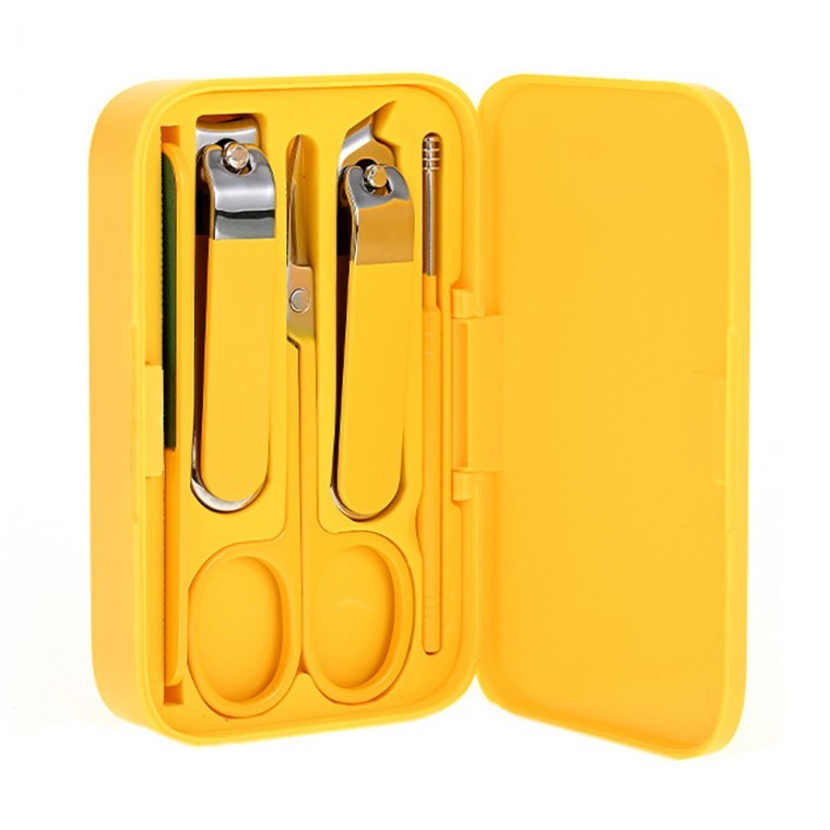 ชุดกรรไกรตัดเล็บสีเหลือง 5 ชิ้น