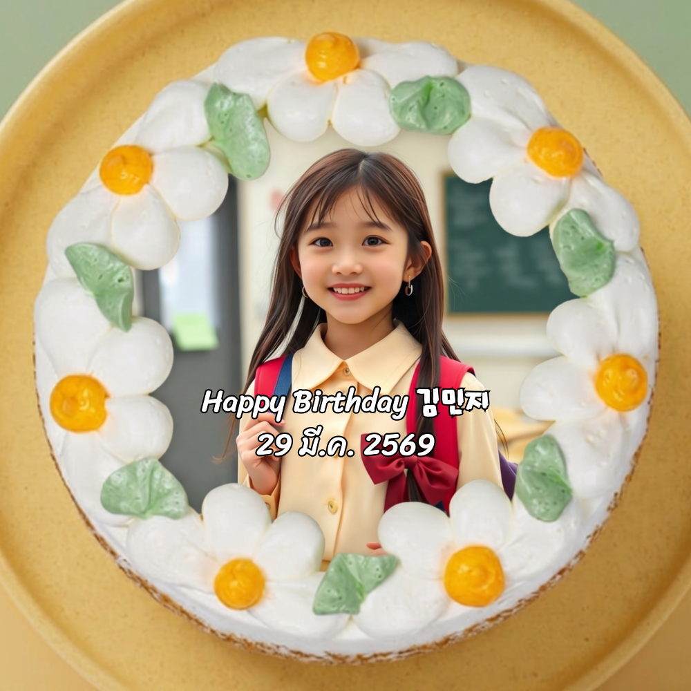 Daisy Photo Cake
