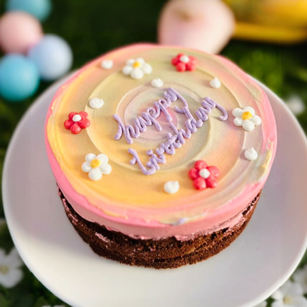 Flower Lettering Cake