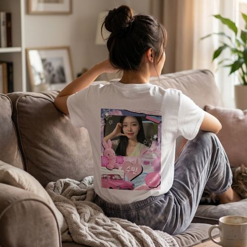 หน้าอก / ขนาดโทรศัพท์มือถือ + กลางด้านหลัง / ขนาด A3 (เสื้อ)