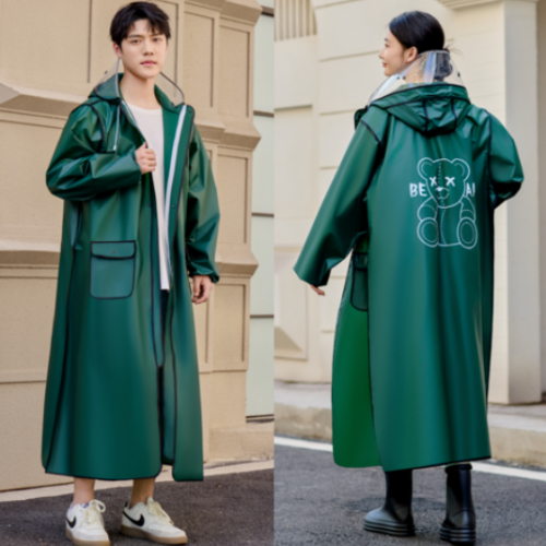 เสื้อกันฝนมีหมวกกันน้ำ บังแดดกันฝนปิดมิดชิด ชุดกันฝน (มีให้เลือก 6 สี)