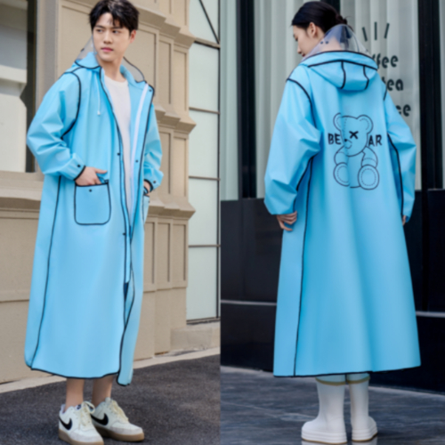เสื้อกันฝนมีหมวกกันน้ำ บังแดดกันฝนปิดมิดชิด ชุดกันฝน (มีให้เลือก 6 สี)