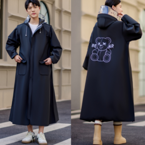 เสื้อกันฝนมีหมวกกันน้ำ บังแดดกันฝนปิดมิดชิด ชุดกันฝน (มีให้เลือก 6 สี)