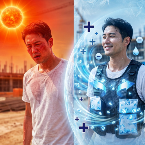 เสื้อกั๊กความเย็นสำหรับทำงานหน้าร้อน ผ้าตาข่าย น้ำหนักเบา เย็นสบาย ช่องเก็บของจุใจ