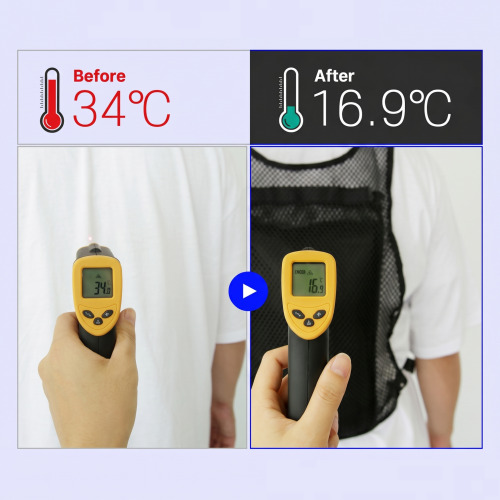 เสื้อกั๊กความเย็นสำหรับทำงานหน้าร้อน ผ้าตาข่าย น้ำหนักเบา เย็นสบาย ช่องเก็บของจุใจ