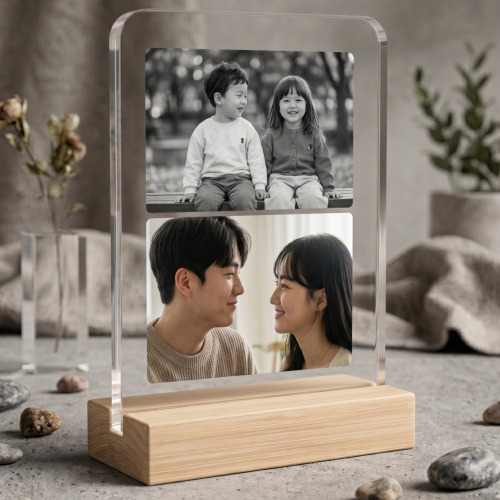 โคมไฟอะคริลิก LED ตั้งโต๊ะ สั่งทำพิเศษ (พร้อมกรอบรูป)